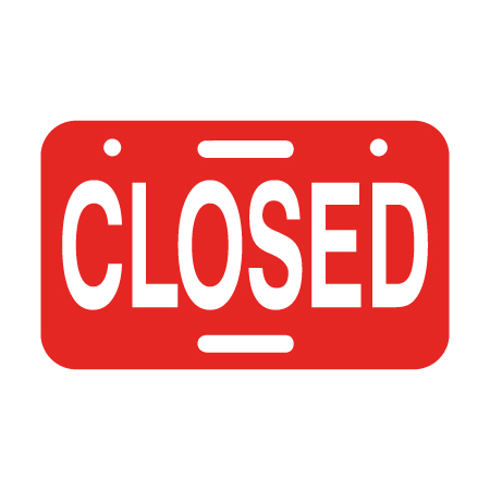 D06 Closed - Red Rectangle Disc 11.5" x 7"