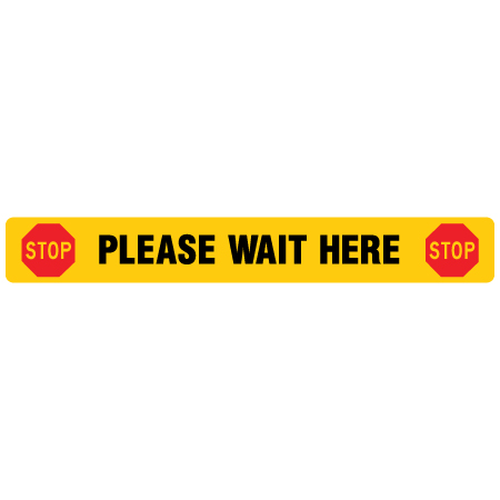 F020 Please Wait Here 30" x 4" Floor Decal