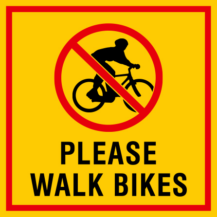 B321 Please Walk Bikes 18" x 18" Coroplast