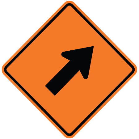 C-053 Lane Closure with Arrow Left or Right 30" x 30" ASTM 9 Diamond Grade Reflective