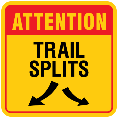 B325 Attention - Trail Splits 18" x 18" Aluminum