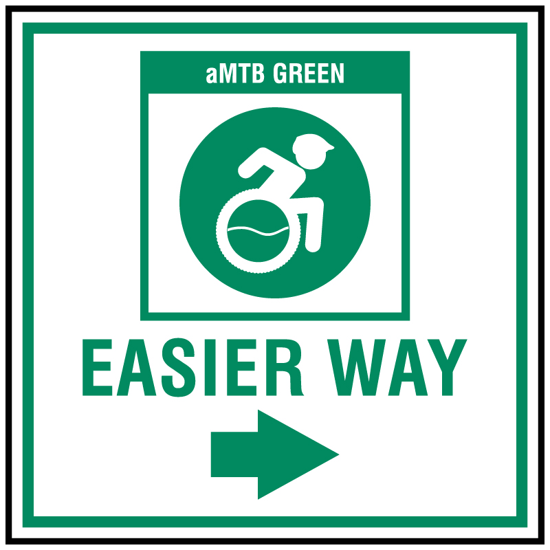 B270 Easier Way with aMTB Symbol and Arrow 18" x 18" Coroplast