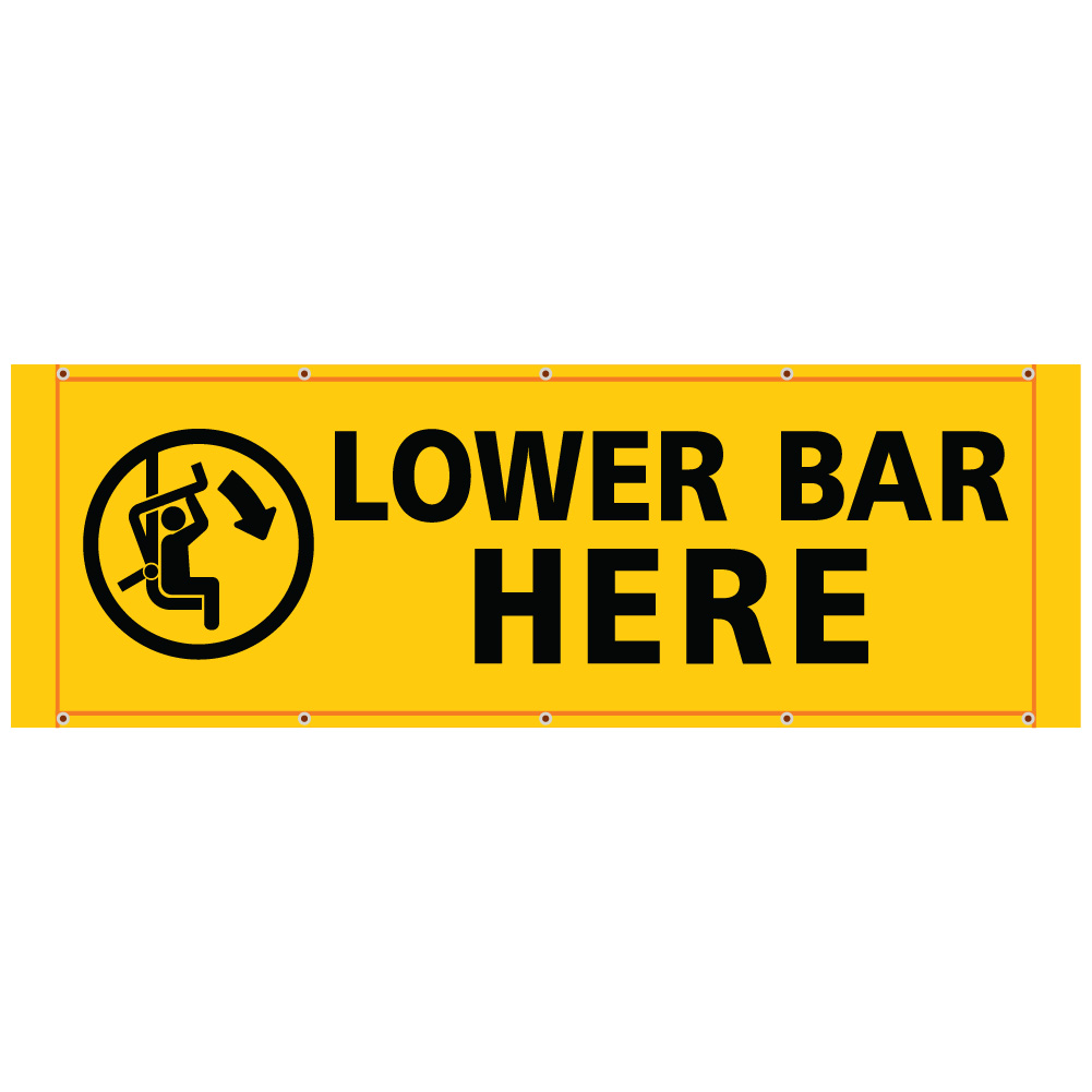 BH81 Lower Bar Here - Yellow Banner Horizontal 84" x 30"