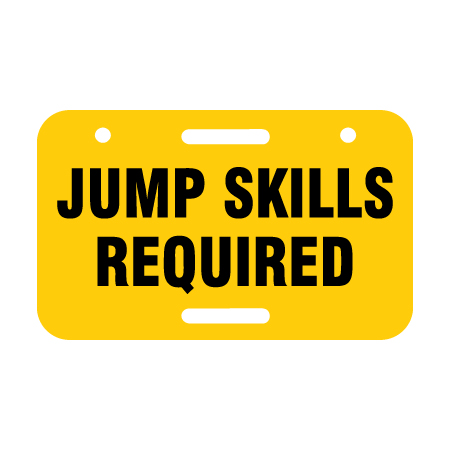 D55 Jump Skills Required - Yellow Rectangle Disc 11.5" x 7"