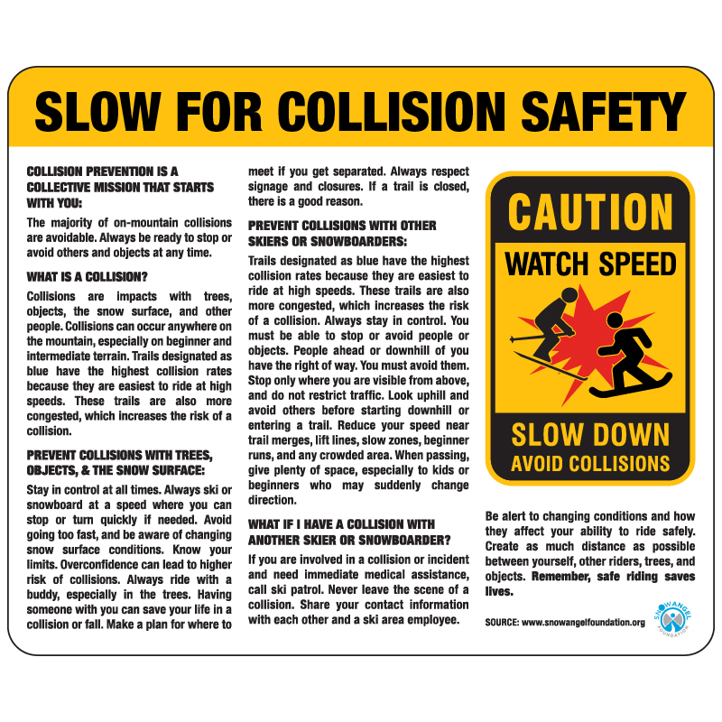 H170 Slow for Collision Safety - Snow Angel Foundation Sign 36" x 30"