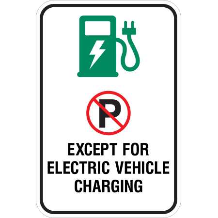 S602 No Parking Except for Electric Vehicle Charging 18" x 24"