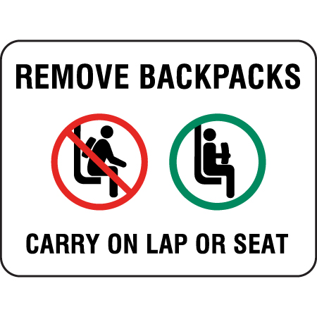 L240 Remove Backpacks Carry on Lap or Seat 24" x 18"