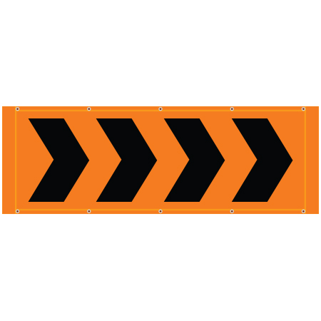 BH20 Chevrons Facing Right or Left - Hi Vis Orange Banner Horizontal 84" x 30"