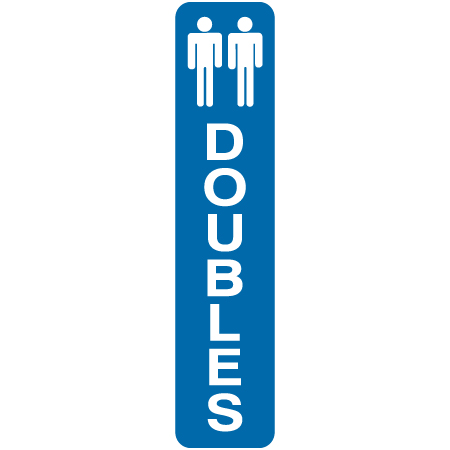L104 Doubles 4" x 18" Aluminum Sign