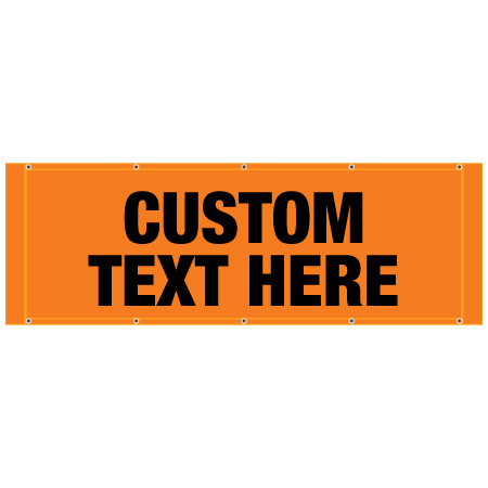 BH99 Custom Text Hi Vis Orange Banner Horizontal 84" x 30"