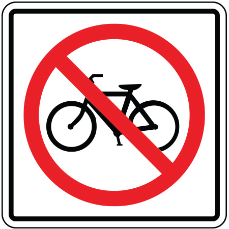 B-R-101 No Bikes Allowed 18" x 18"
