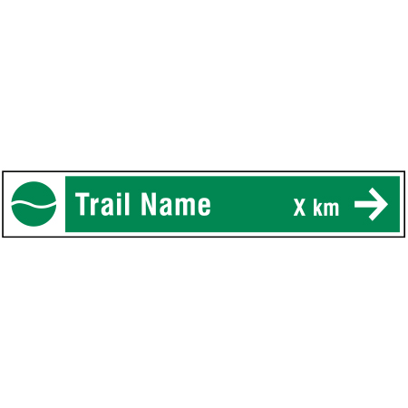 W160 Green Nordic Trail Sign with Custom Name 36" x 6"