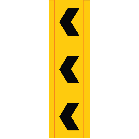 BV13 Chevrons Left - Yellow Banner Vertical 18" x 60"