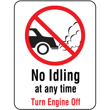 S207 No Idling at Any Time - Turn Engine Off 18" x 24"