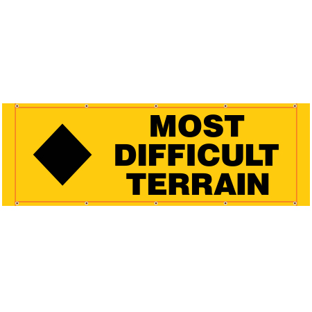 BH25 Most Difficult Terrain - Yellow Banner Horizontal 84" x 30"
