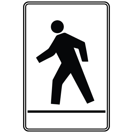 PS-003 Pedestrian Crosswalk Left or Right 24" x 30"