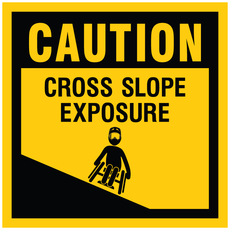 B476 aMTB Caution - Cross Slope Exposure 24" x 24" Coroplast