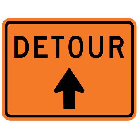 C-005-A Detour Ahead 24" x 18" ASTM 9 Diamond Grade Reflective