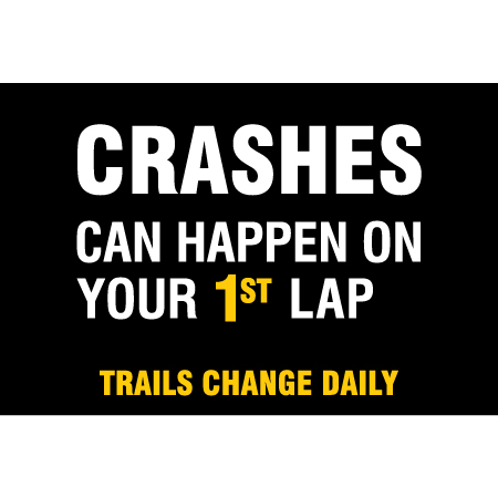 B860 Crashes Can Happen On Your 1st Lap 36" x 24" Coroplast