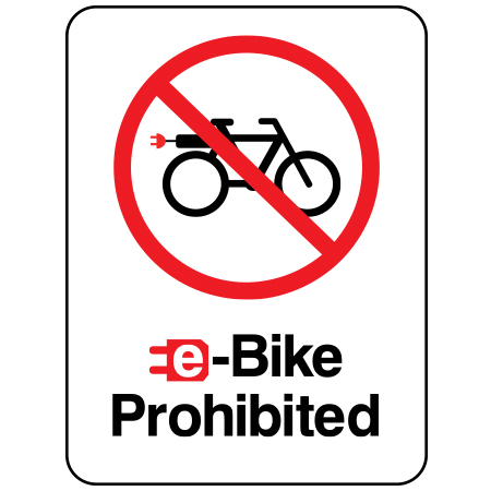 S425 e-Bikes Prohibited 18" x 24"