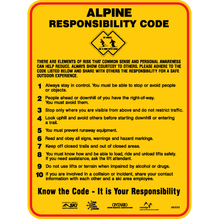 H603 Alpine Responsibility Code - Canadian Version 18" x 24"