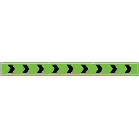 BL13 Chevrons - Hi Vis Green Banner Oversized 20' x 12"