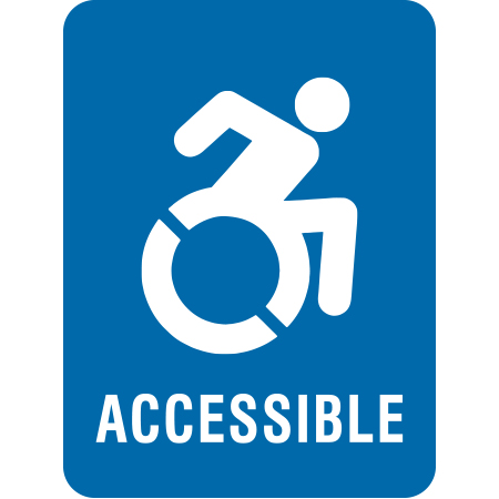 S125 Accessible Parking with Accessibility Symbol 18" x 24"