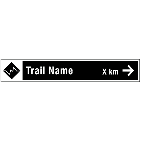 W162 Black Nordic Trail Sign with Custom Name 36" x 6"