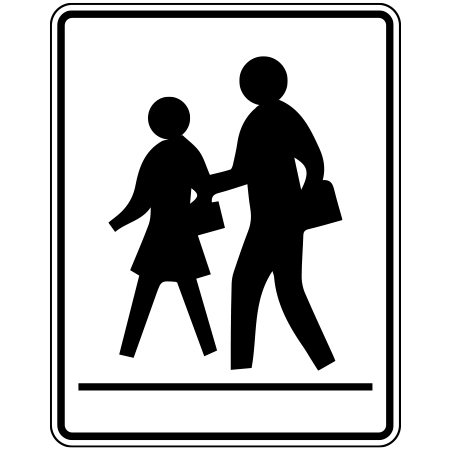 PS-005 School Crosswalk Left or Right 24" x 30" ASTM 3 High Intensity Reflective