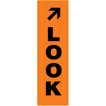 BV07 Look Right/Left Arrow - Hi Vis Banner Vertical 18" x 60"