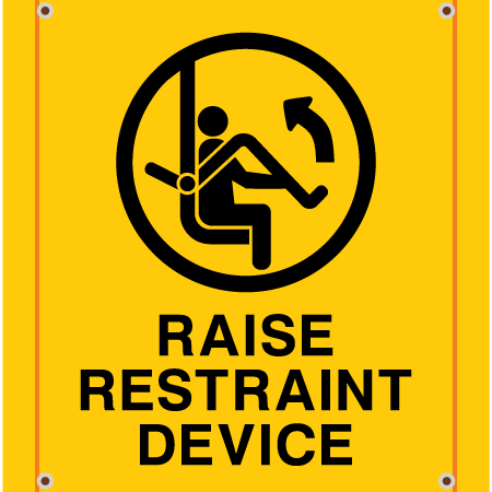 BS17 Raise Restraint Device - Yellow Banner Square 30" x 30"