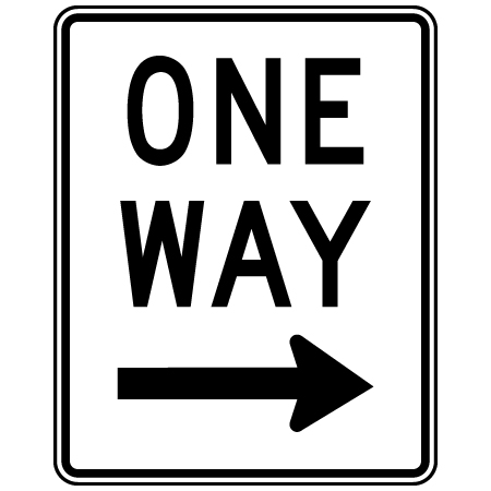 R-008-2 One Way - Arrow Direction Left or Right 24" x 30"