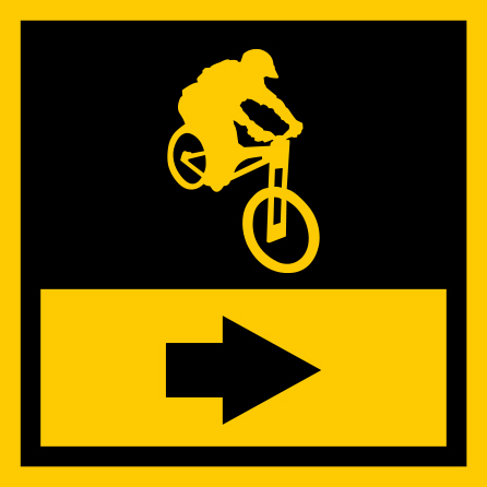 B408 Bike Symbol with Left or Right Arrow 12" x 12" Coroplast