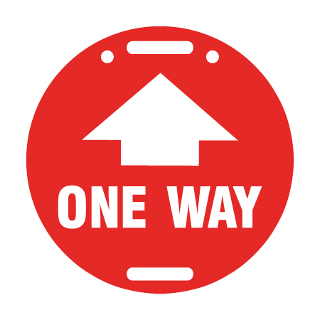 D80 One Way with Arrow - Red Circle Disc 11.5" x 11.5"
