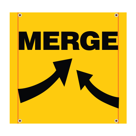 BS03 Merge - Yellow Banner Square 30" x 30"