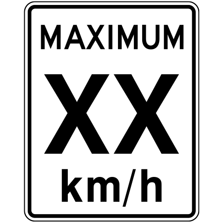 R-004 Maximum km/hr 24" x 30"