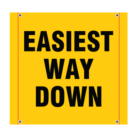 BS07 Easiest Way Down - Yellow Banner Square 30" x 30"