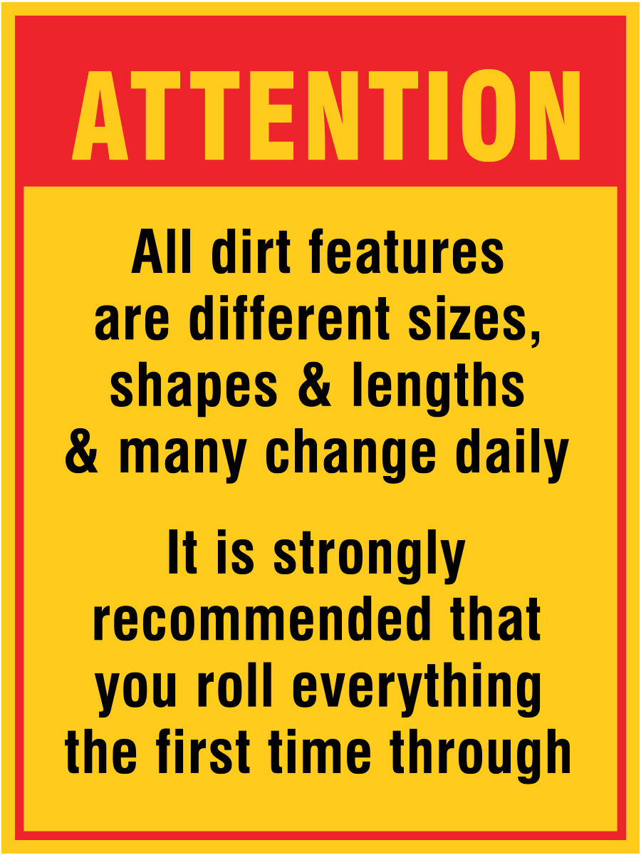 B609 Attention - All Dirt Features are Different Sizes