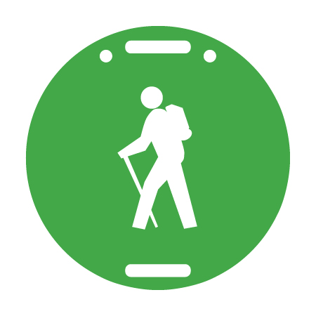 E120 Hiker Symbol - Green Circle Disc 11.5" x 11.5"