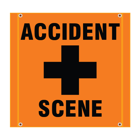 BS09 Accident Scene - Hi Vis Banner Square 30" x 30"