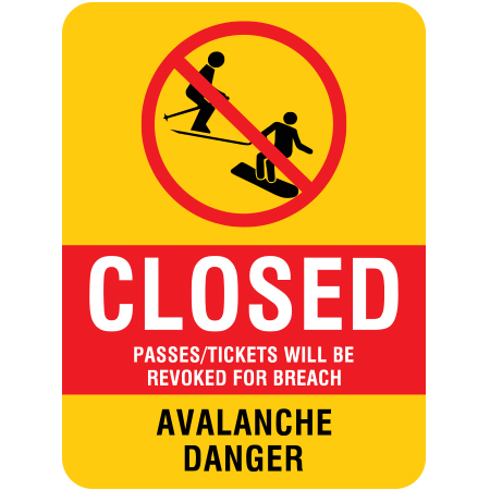 H312 Closed - Avalanche Danger 18" x 24"