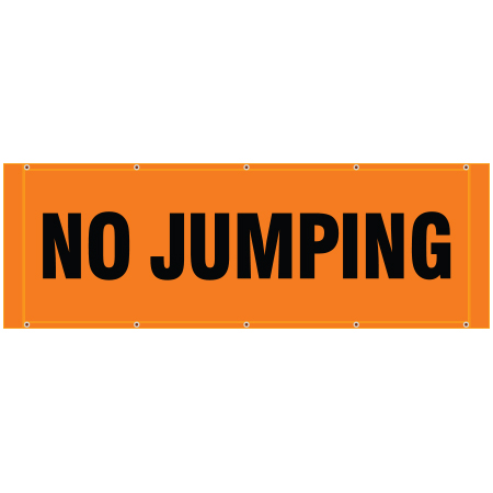 BH13 No Jumping - Hi Vis Orange Banner Horizontal 84" x 30"