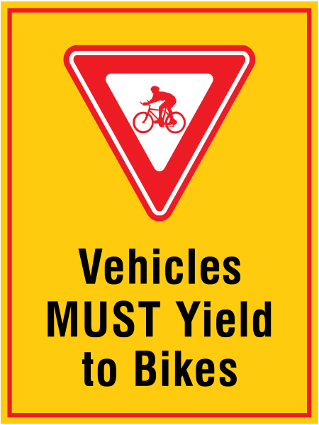B600 Vehicles Must Yield to Bikes