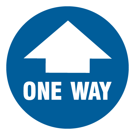 F002 One Way 12" x 12" Floor Decal