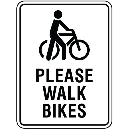 R114 Please Walk Bikes 18" x 24"