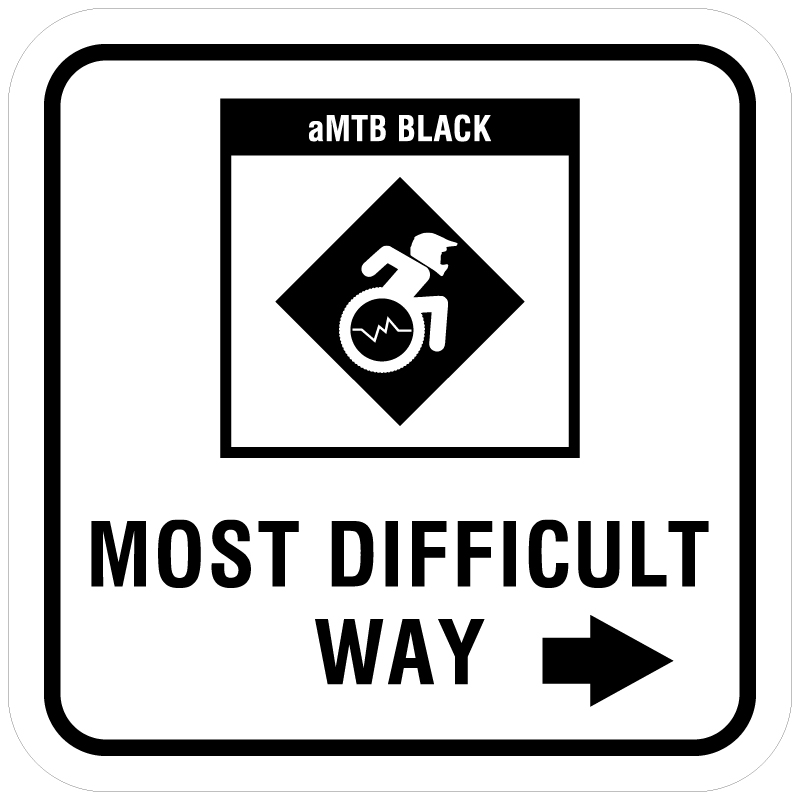 B272 Most Difficult Way with aMTB Symbol and Arrow 18" x 18" Aluminum