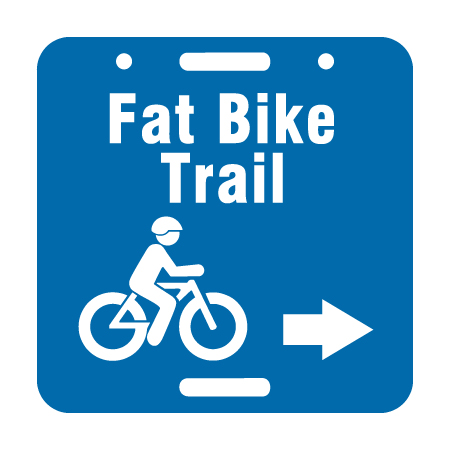 D64 Fat Bike Trail with Right Arrow - Blue Square Disc 11.5" x 11.5"
