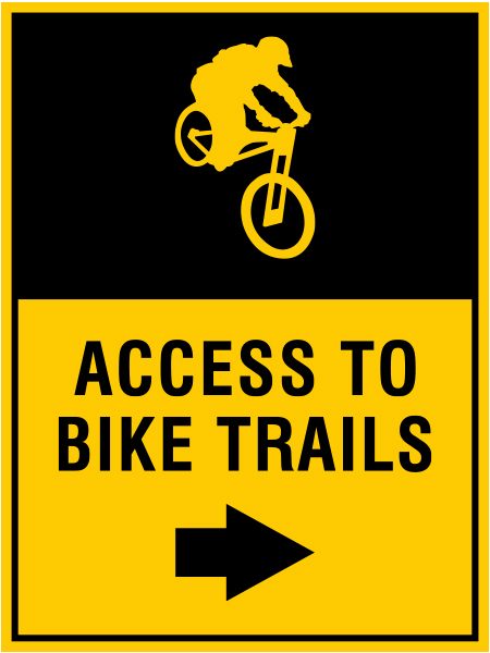 B604 Access To Bike Trails with Arrow 18" x 24" Coroplast