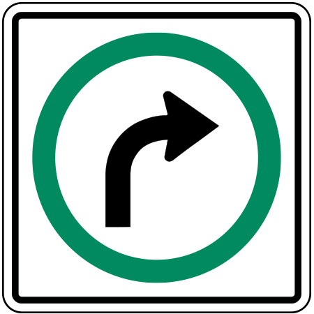 R-016-1 Left or Right Turn Only 24" x 24" ASTM Diamond Grade 9 Reflective