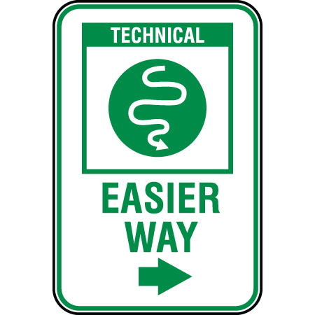 B223 Green Circle Technical - Easier Way with Arrow 12" x 18" Aluminum